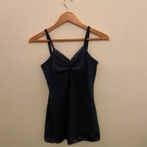 BKE Navy Tank Top with Lace Trim